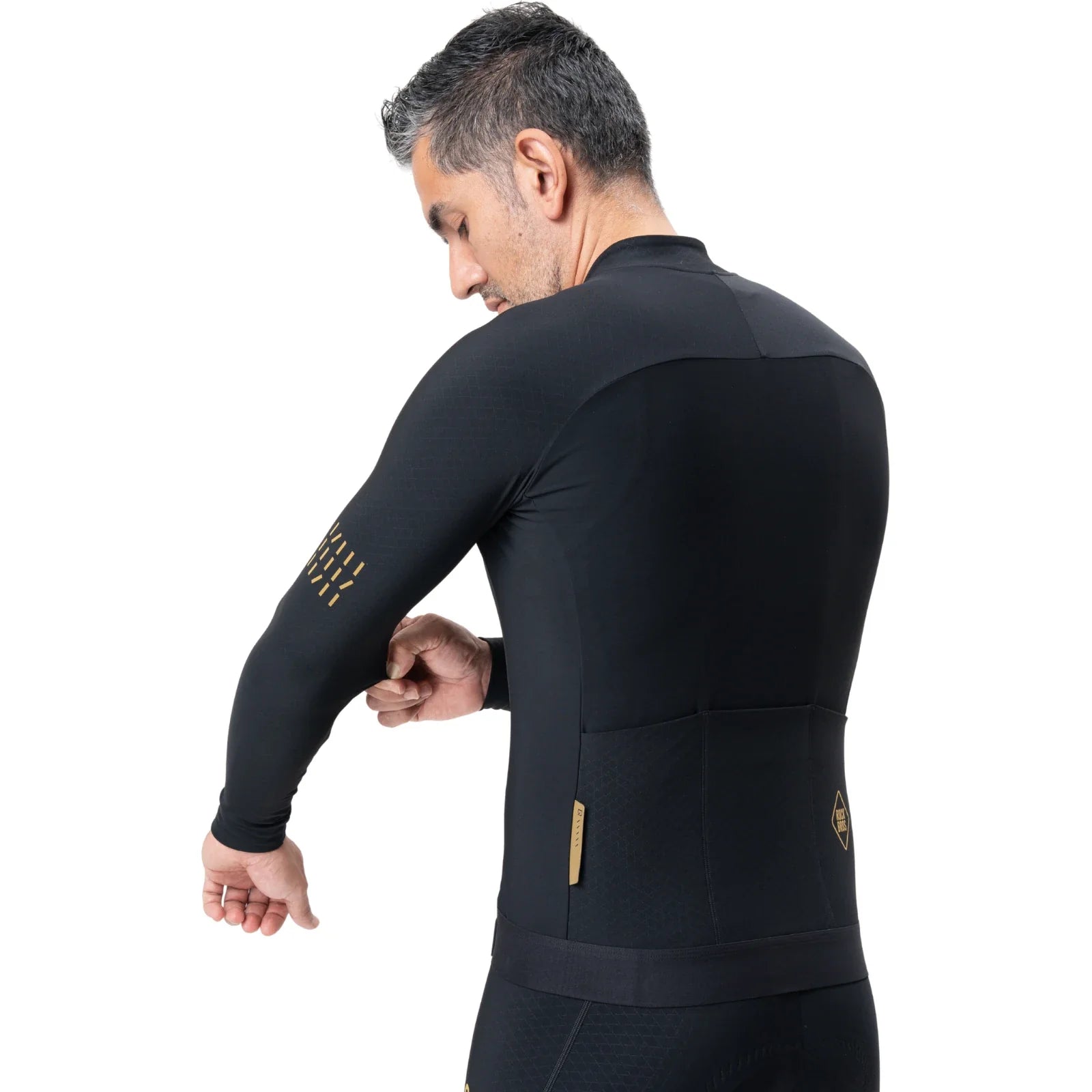 Diamond thermal cycling jersey for road riding #Color_Black
