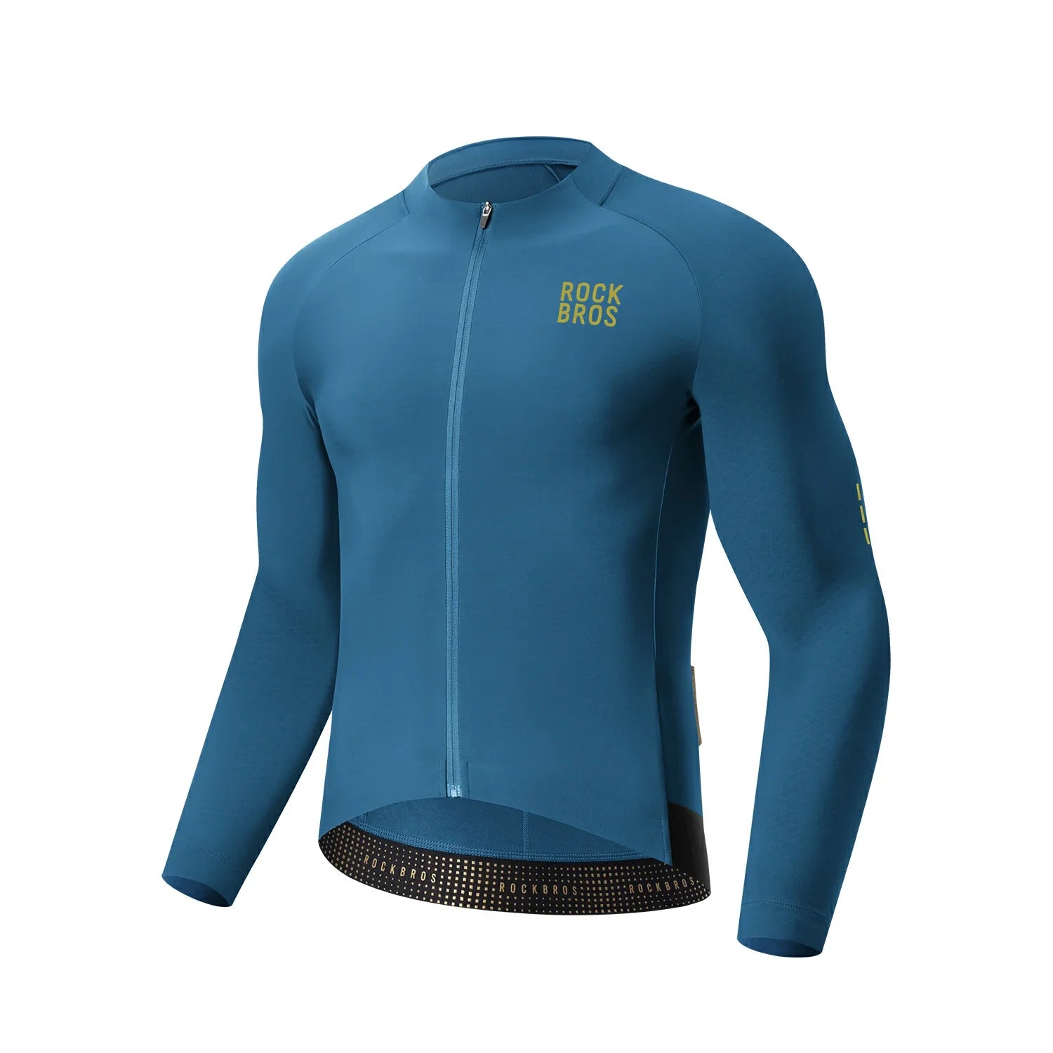 Men's thermal cycling jersey with fleece lining #Color_Blue