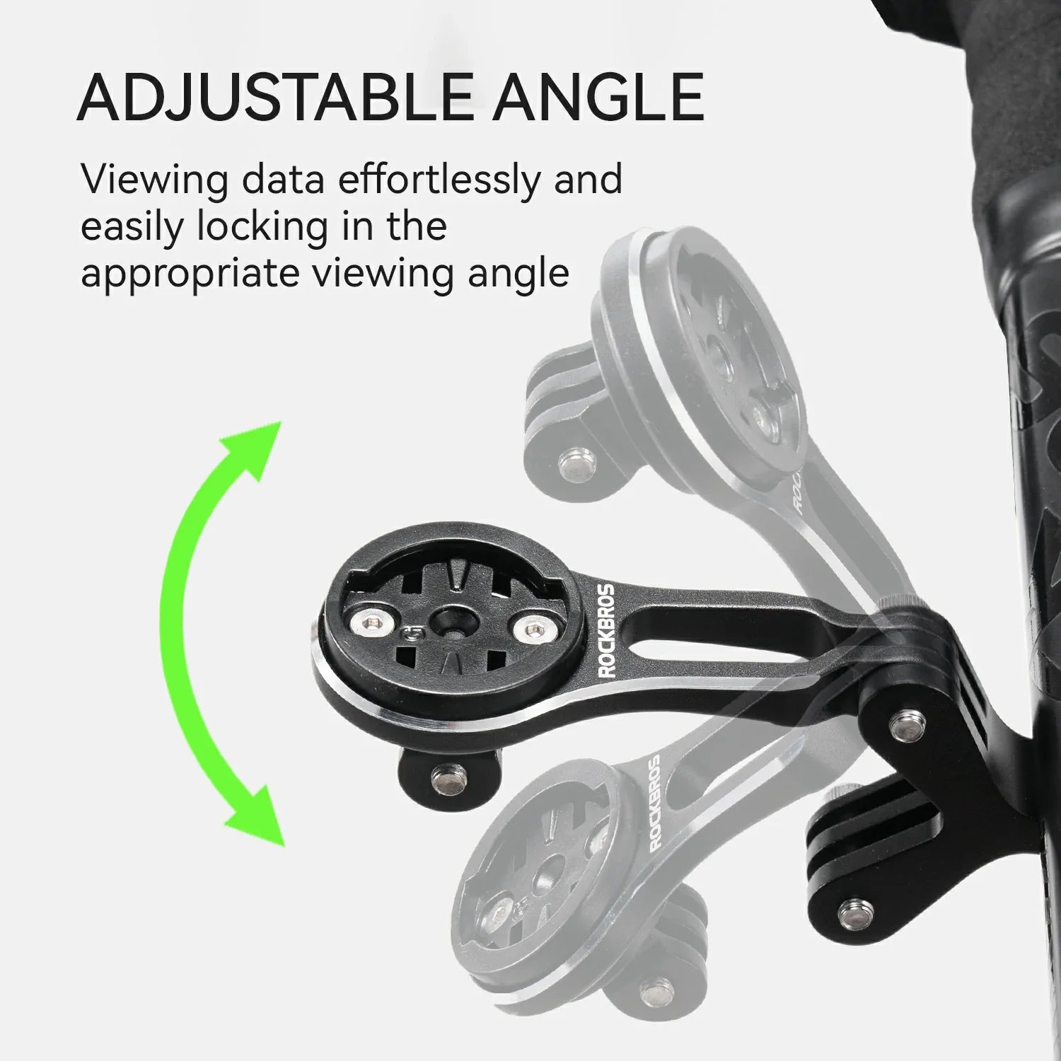 Adjustable angle device for a camera or similar equipment on a white background
