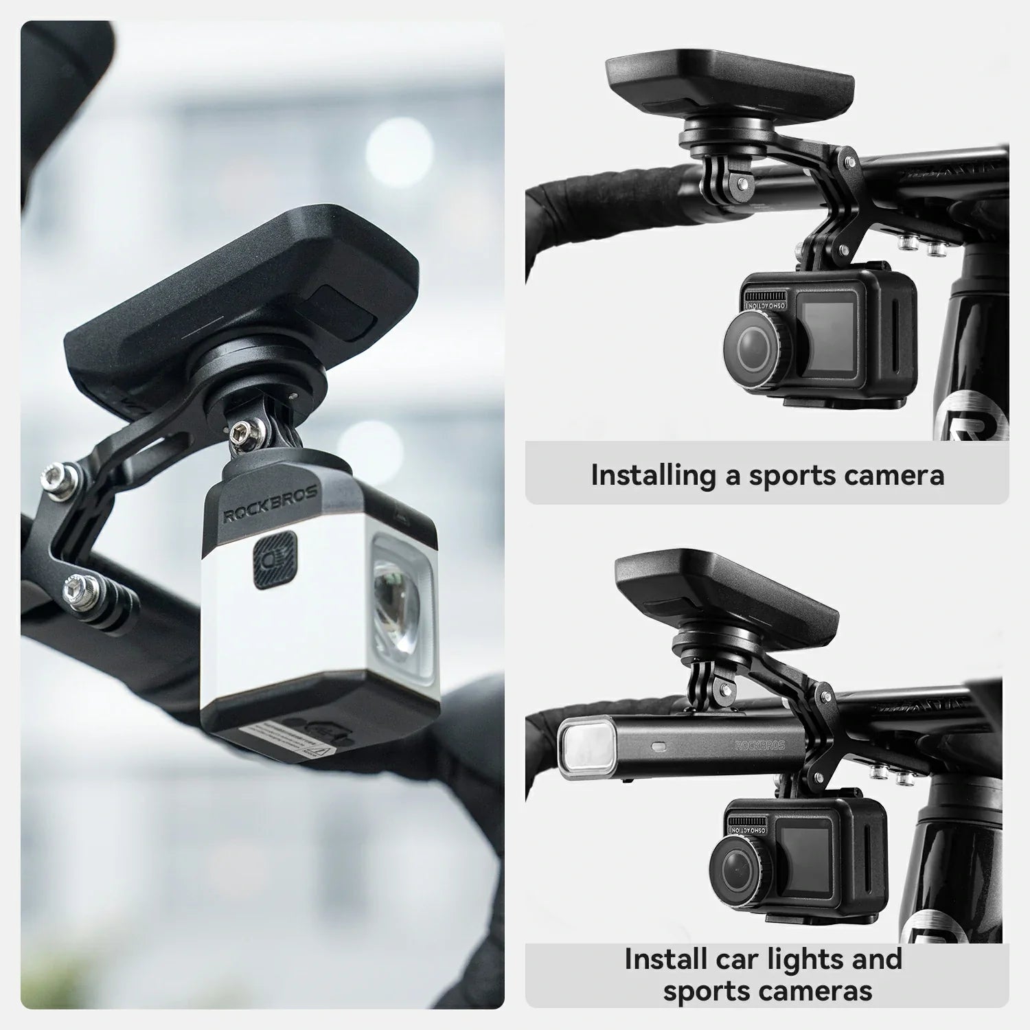 Stable bike handlebar mount bracket
