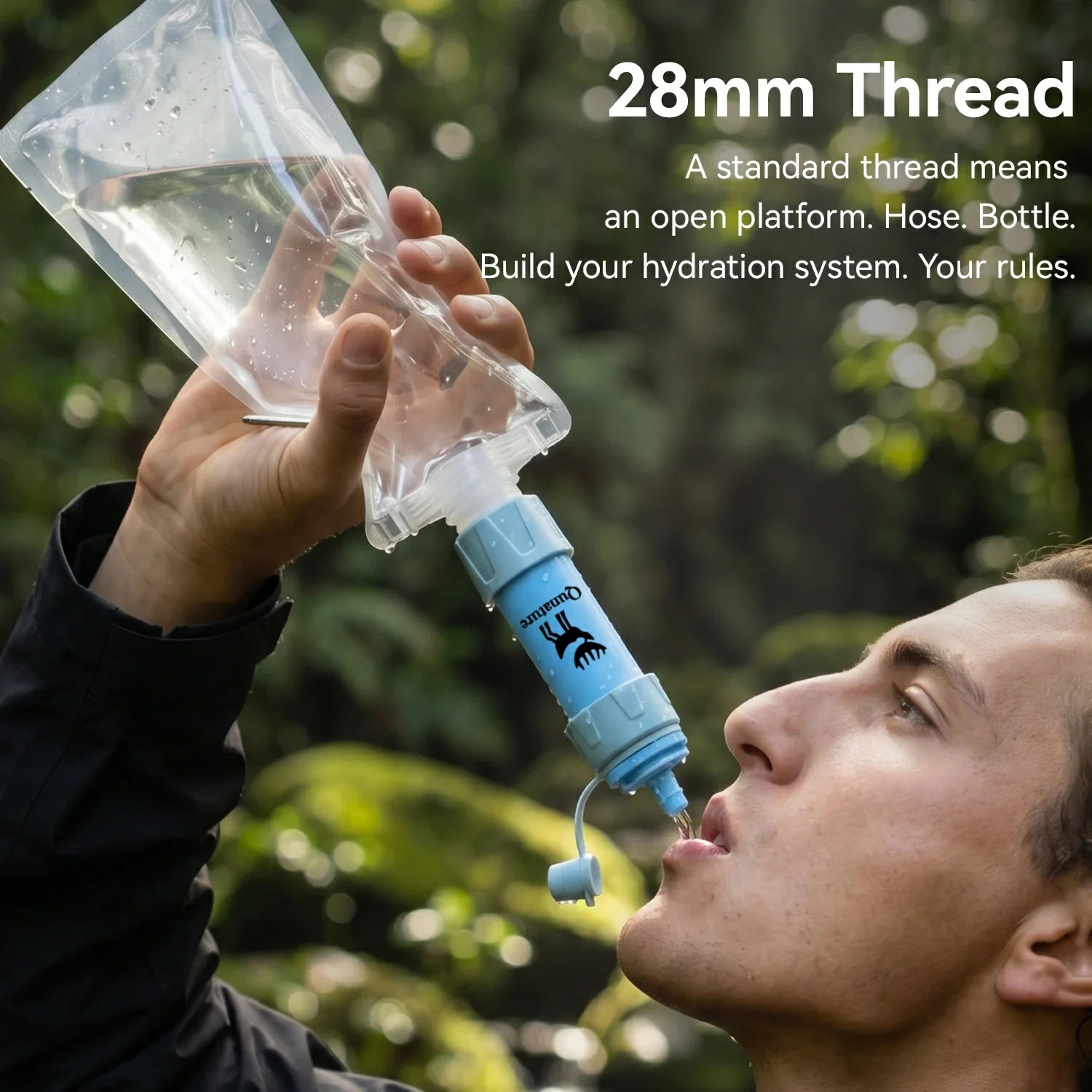 Qunature outdoor water filter with 1500L filter life