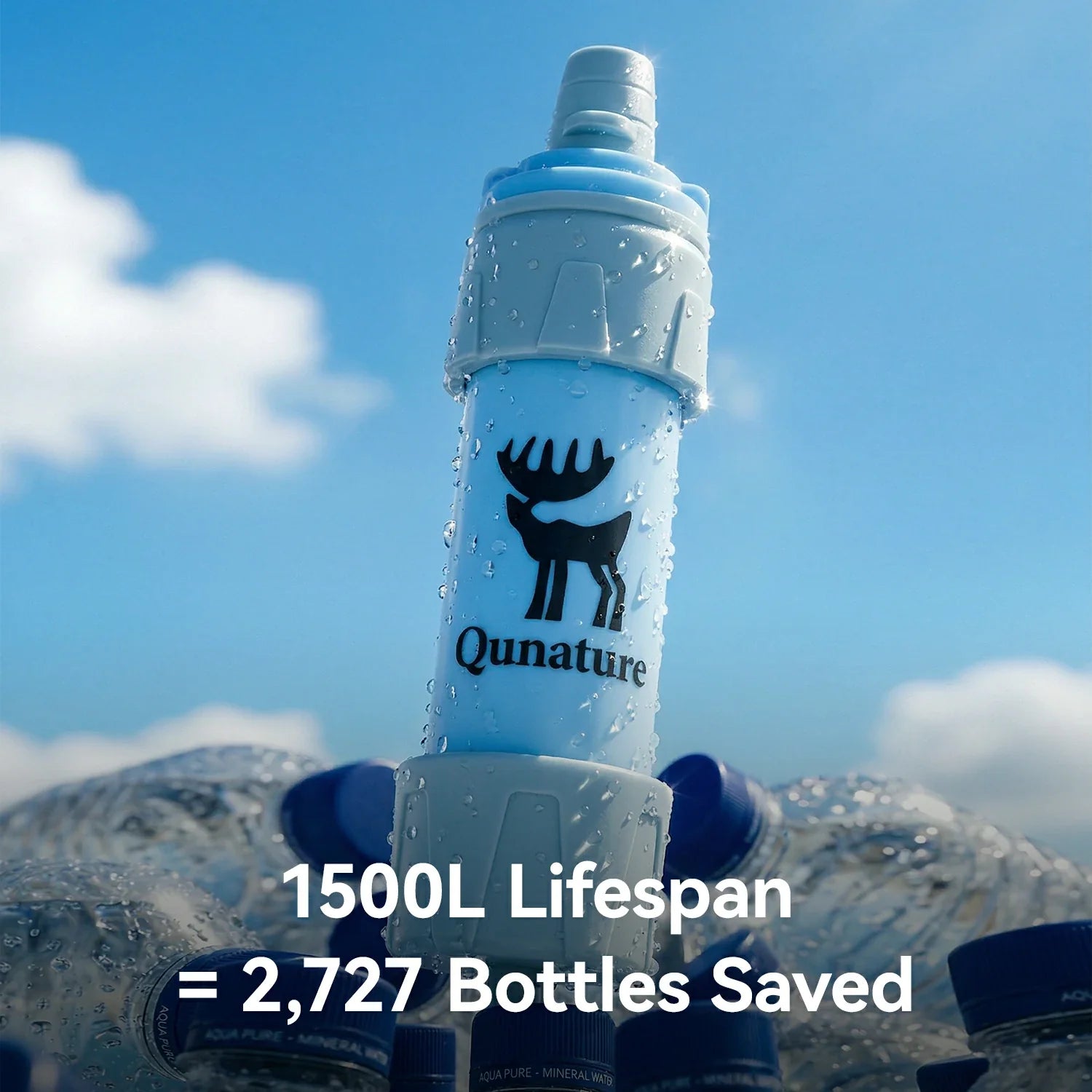 Portable drinking water filter for rivers and streams