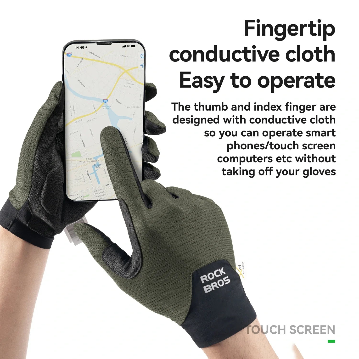 Full Finger Bike Gloves Breathable Touch screen with PORON? XRD Cushioning