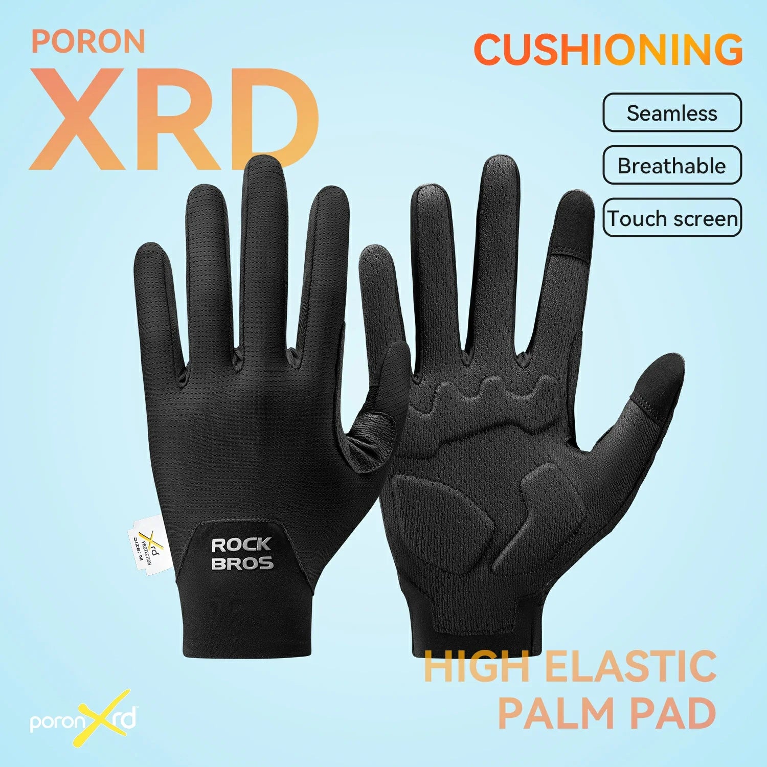 Full Finger Bike Gloves Breathable Touch screen with PORON? XRD Cushioning
