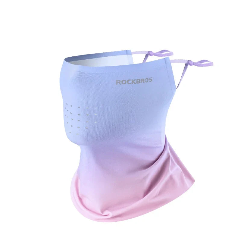 Gradient purple to pink face mask with 'Rockbros' branding on a white background #color_Blue Pink
