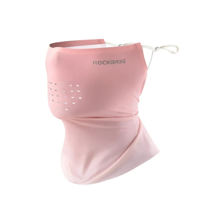 Pink neck guard with 'RockBros' branding on a white background #color_Pink White