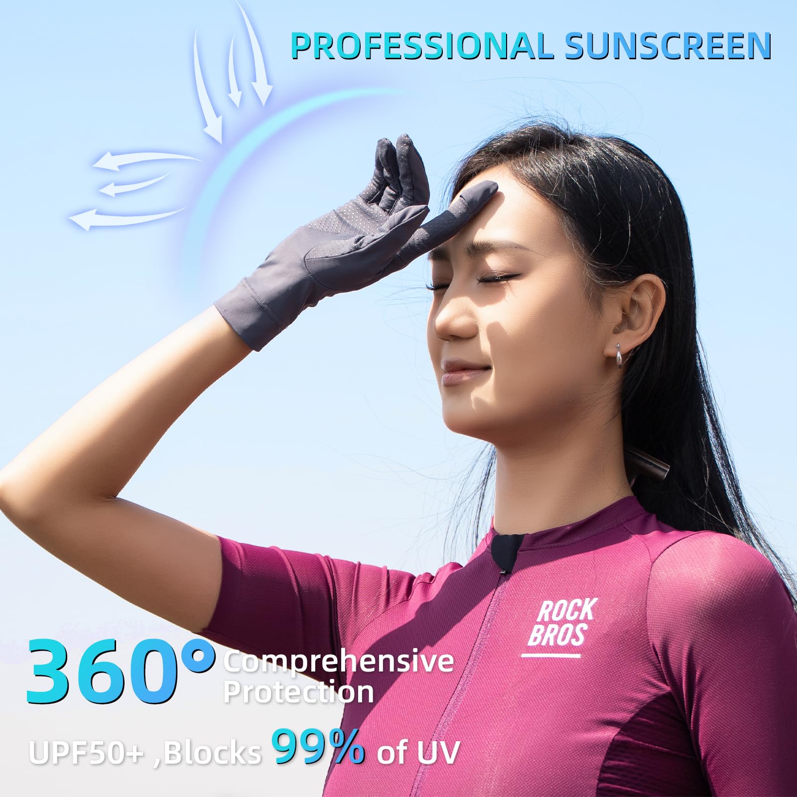 Women’s Sunscreen Gloves Anti-Skid Ice Silk Gloves