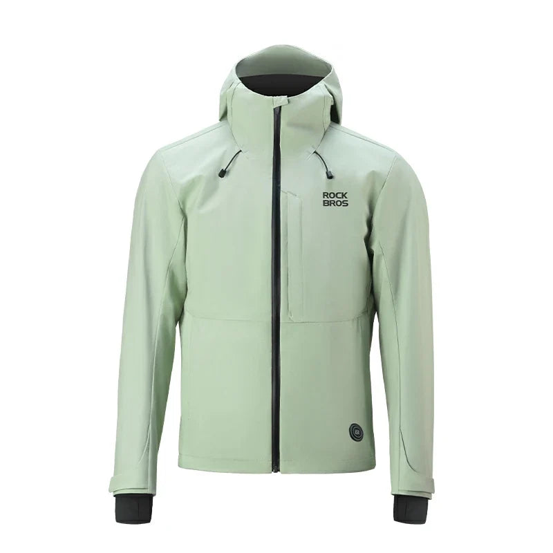 Light green jacket with a brand logo on a white background #Color_green