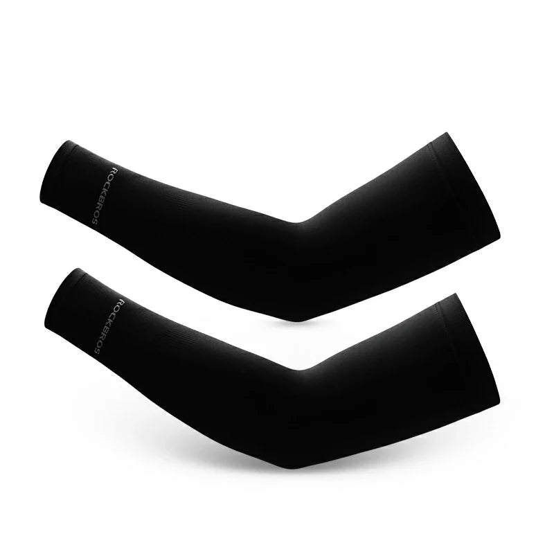 Lightweight stretch arm sleeves with sweat-wicking fabric #Color_Black