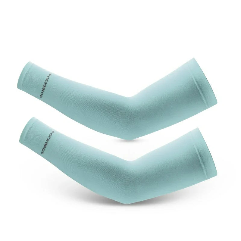 Elastic cuff sun protection sleeves for active outdoor use #Color_Blue