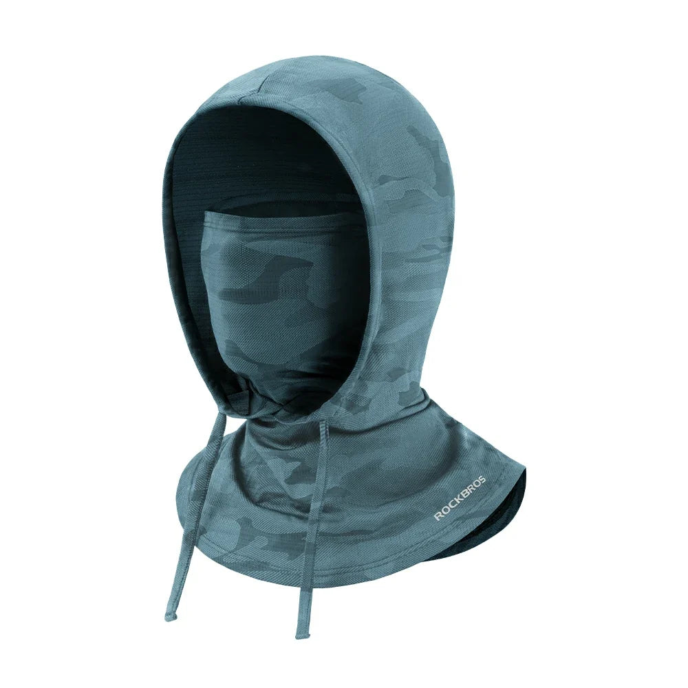 Blue hooded balaclava with camouflage pattern on a white background #Color_Blue