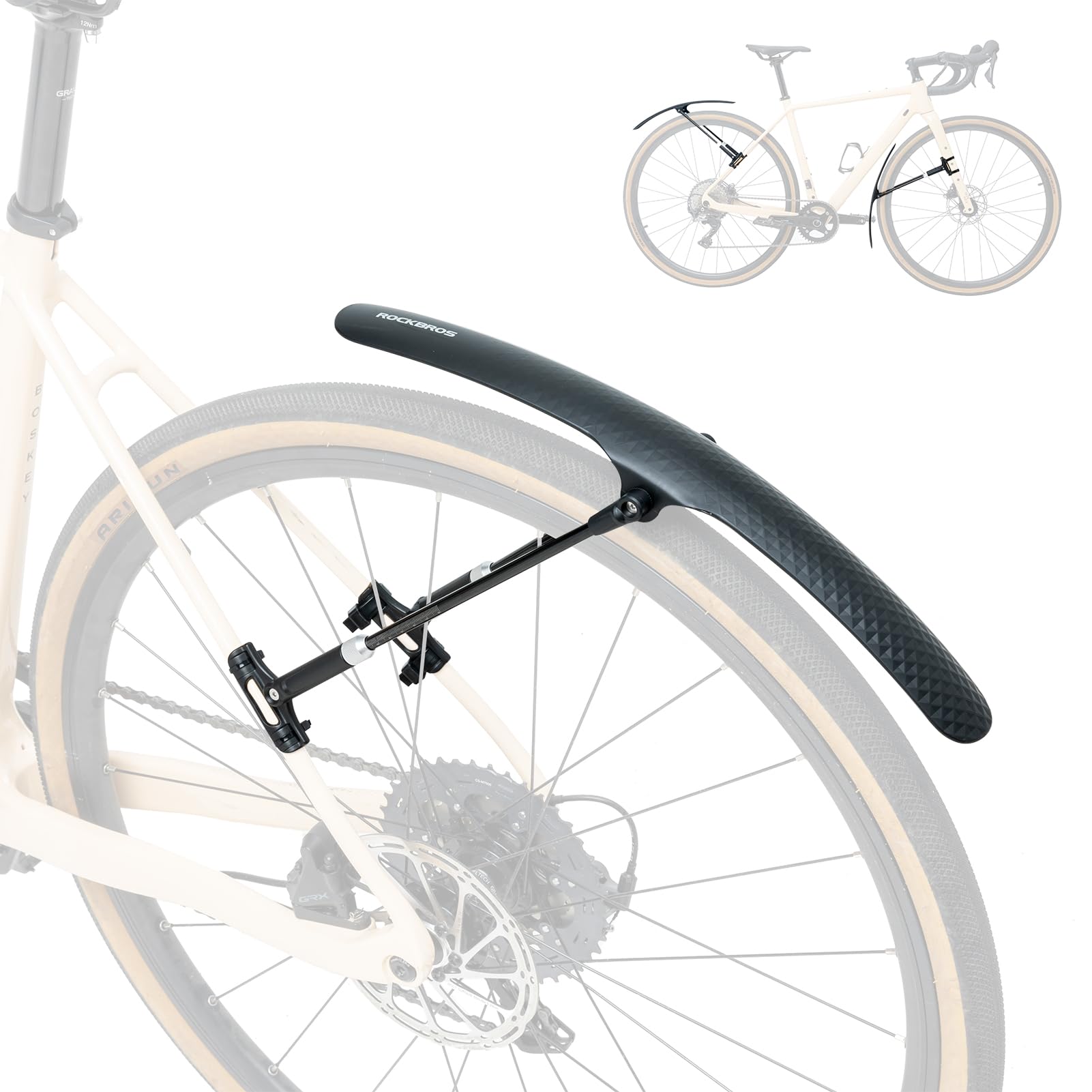 ROCKBROS Adjustable Bike Fenders Set for Road Bikes Easy Install - ROCKBROS