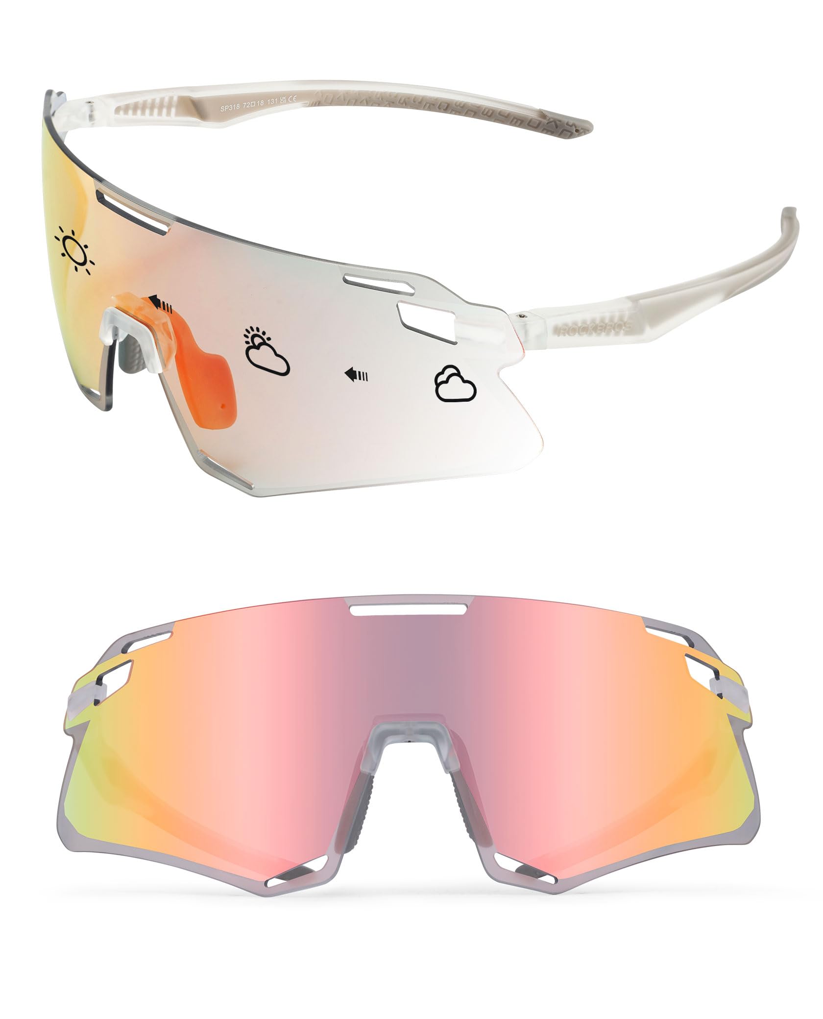 Men's TR90 Photochromic Cycling Sunglasses for MTB