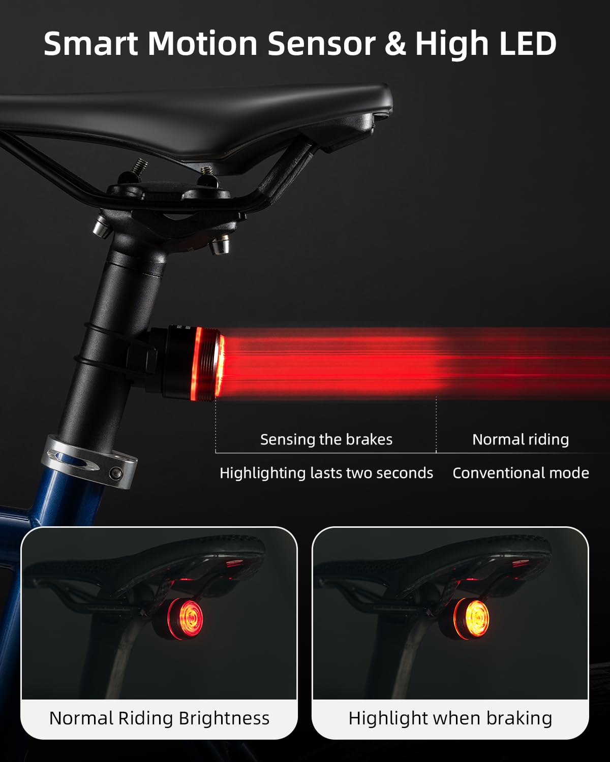 Bike Tail Light Brake Sense USB-C