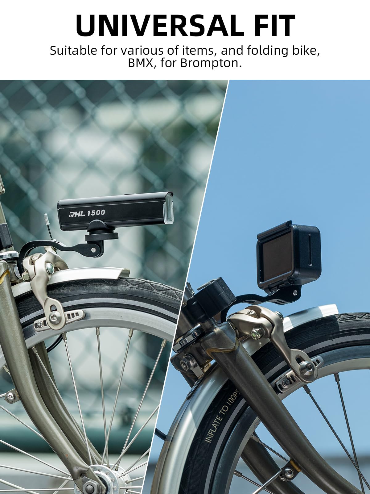 Front Headlight Extender Bracket for Folding Bicycles