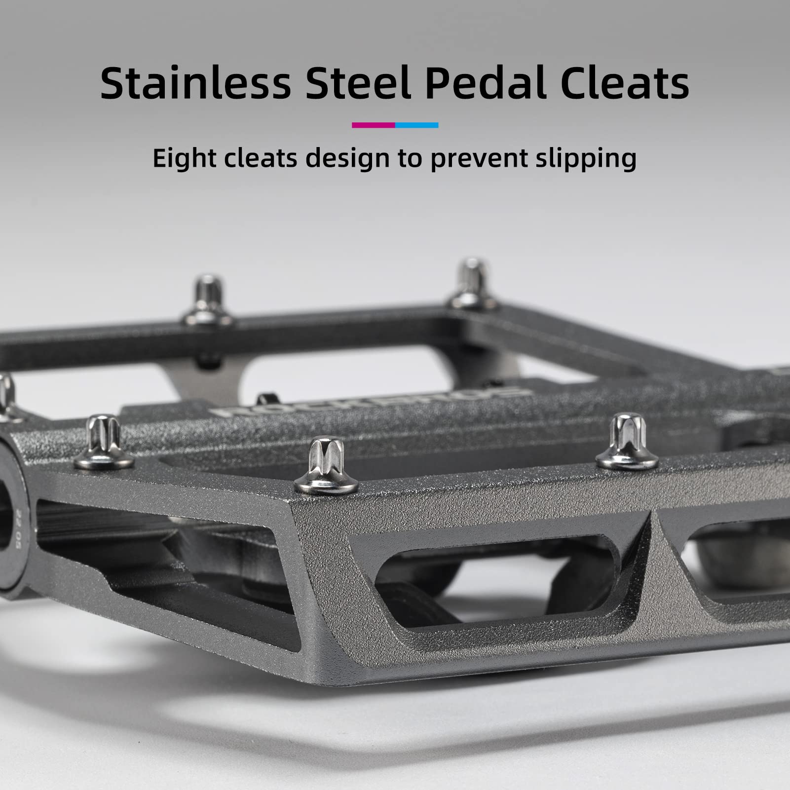 ROCKBROS MTB Aluminum Bike Pedals Compatible with SPD - ROCKBROS #Color_Titanium color