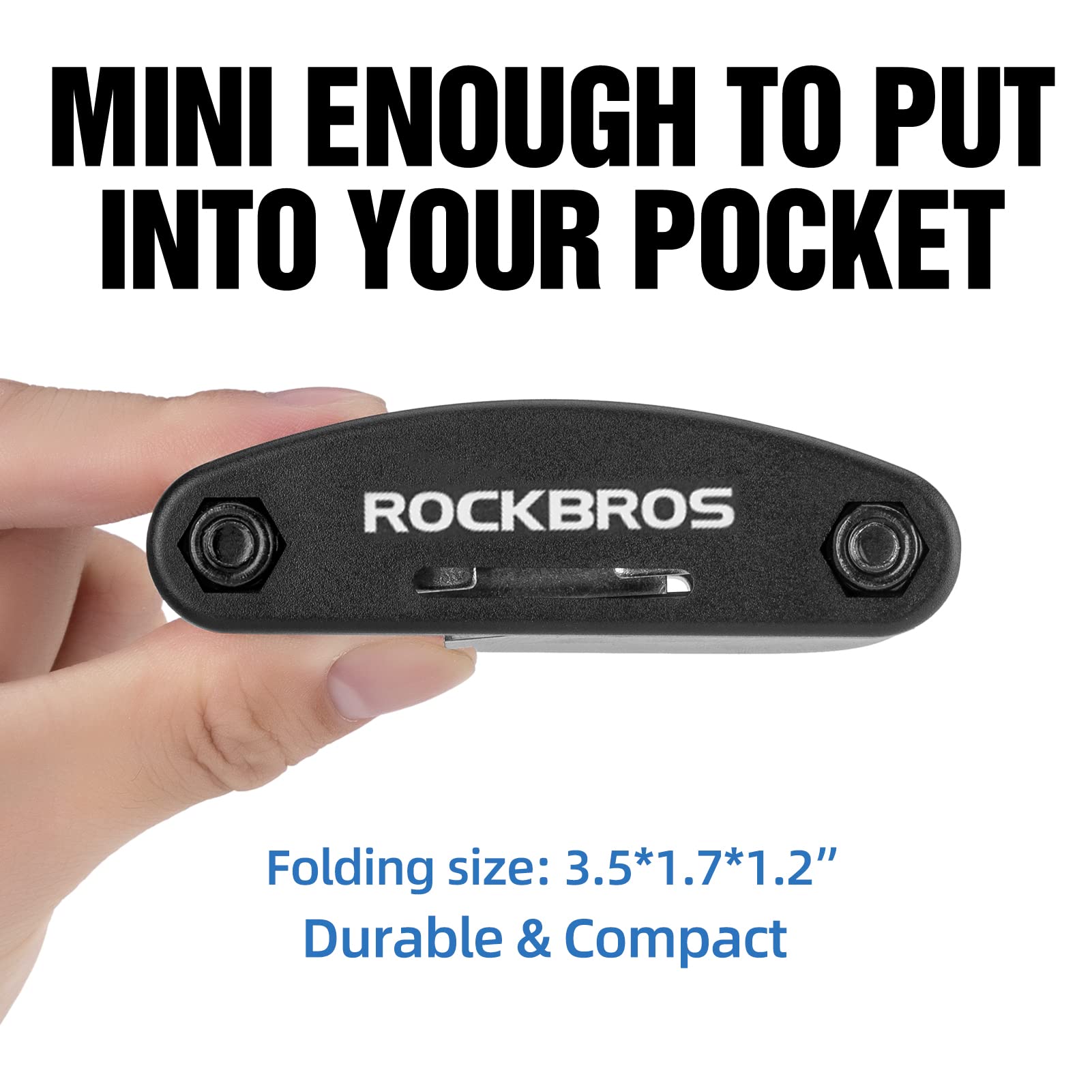 ROCKBROS Bike Foldable Repair Kit 16-in-1 Multi-Function Portable Allen Wrench and Tire Lever - ROCKBROS