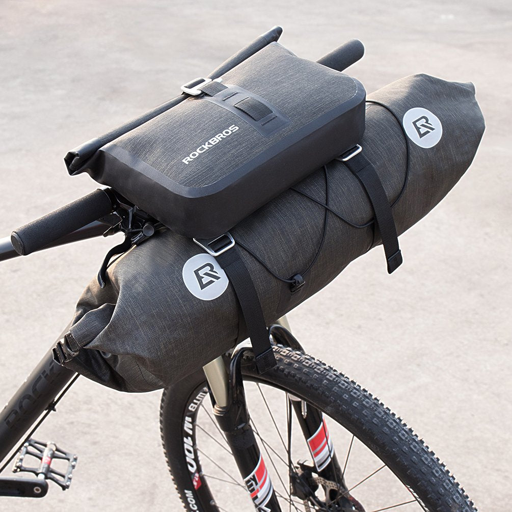 ROCKBROS 12L-20L Waterproof Bikepacking Handlebar Bags with 2 Dry Packs for Bikes