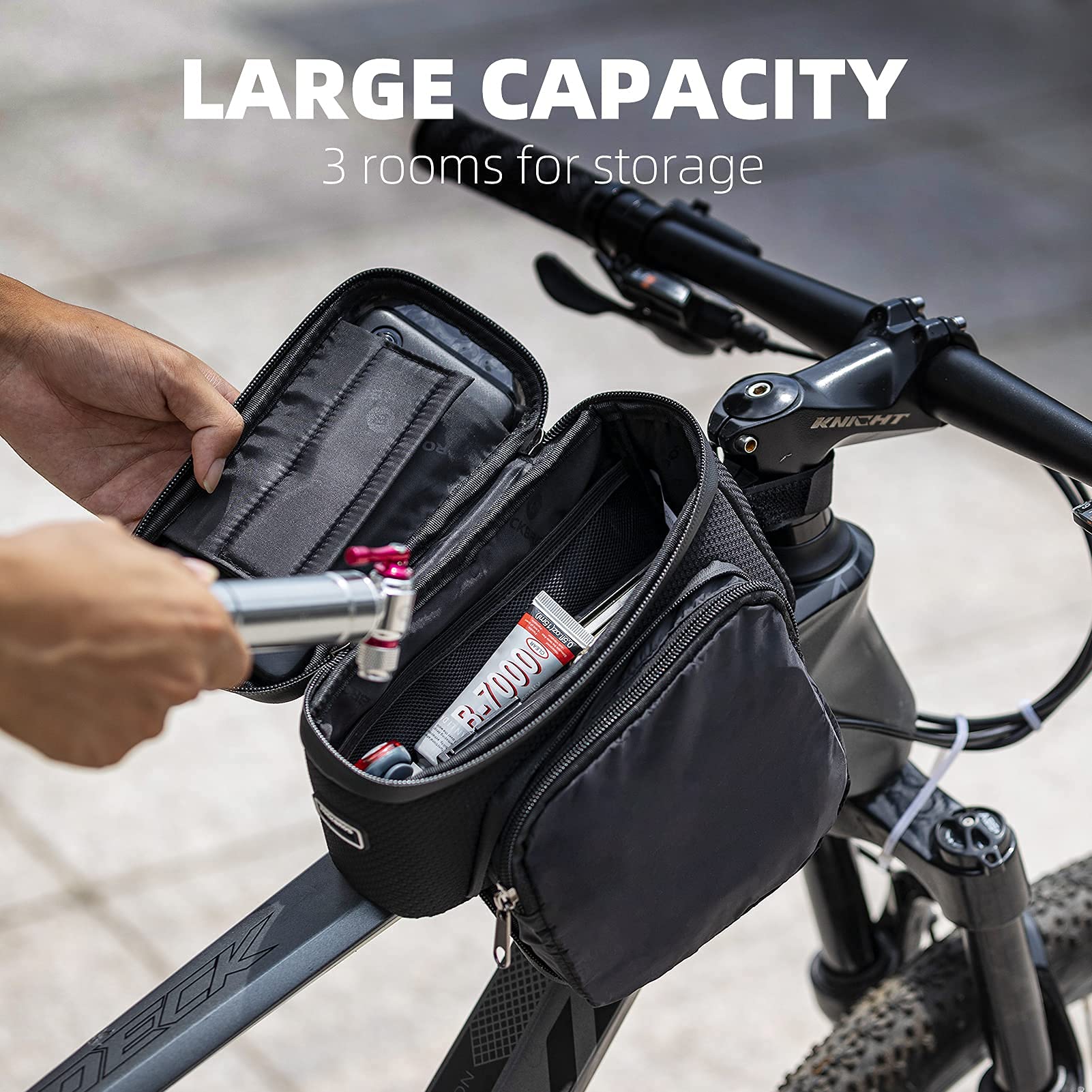 ROCKBROS Bike Phone Mount Frame Bag Bike Bicycle Phone Holder with Side Bags