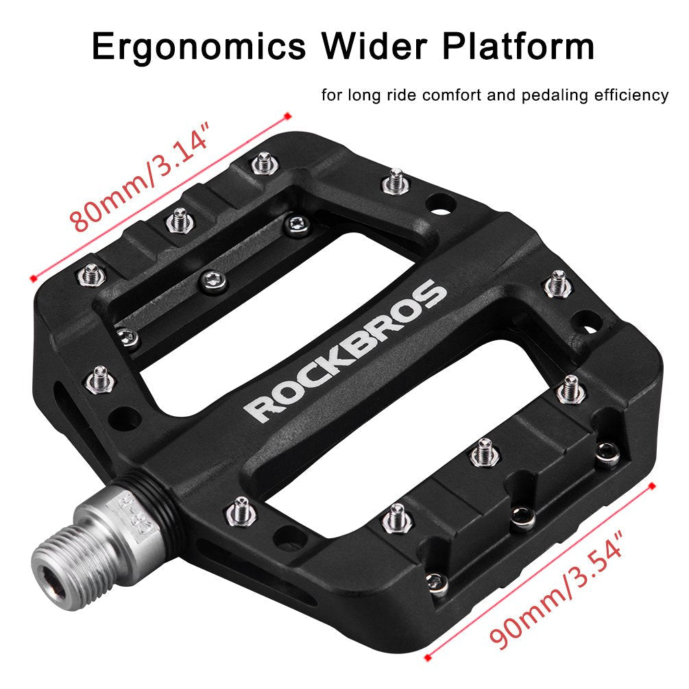 ROCKBROS Nylon Fiber Bicycle Platform Pedals for BMX MTB 9/16" - ROCKBROS