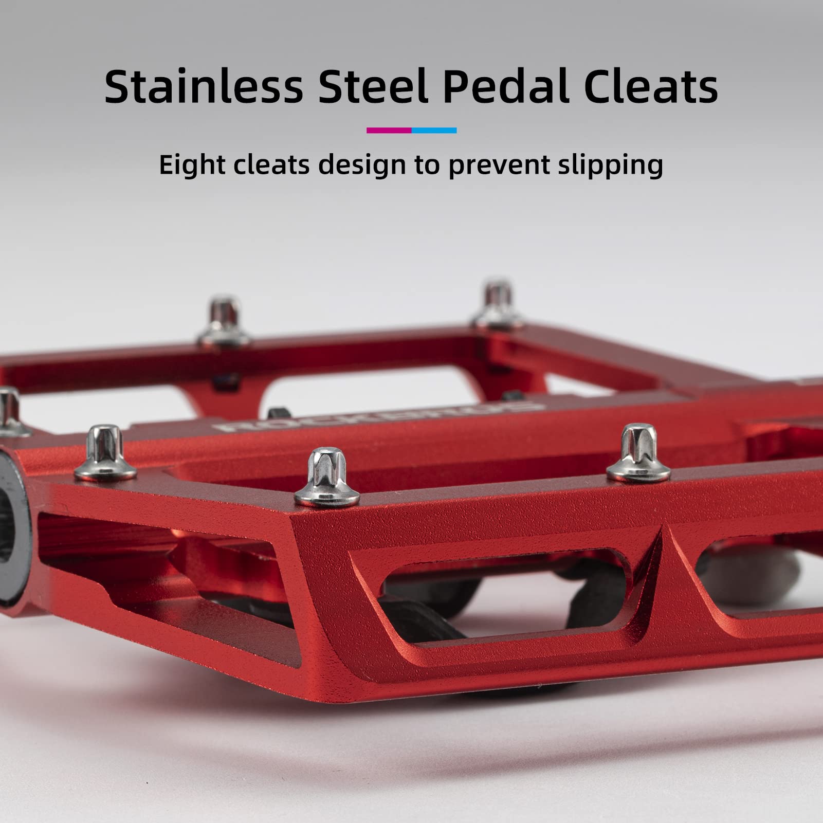 ROCKBROS MTB Aluminum Bike Pedals Compatible with SPD - ROCKBROS #Color_Red