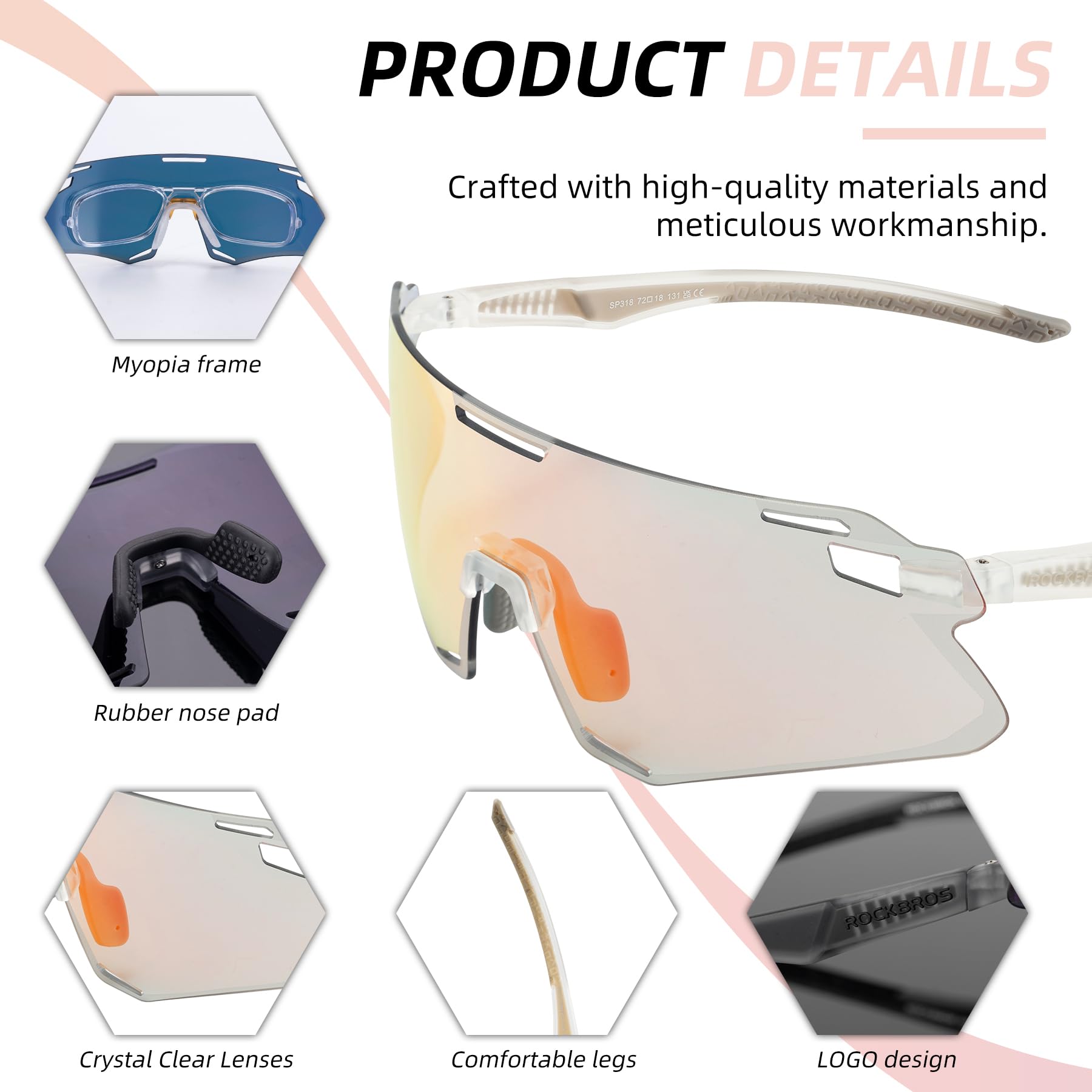 Men's TR90 Photochromic Cycling Sunglasses for MTB
