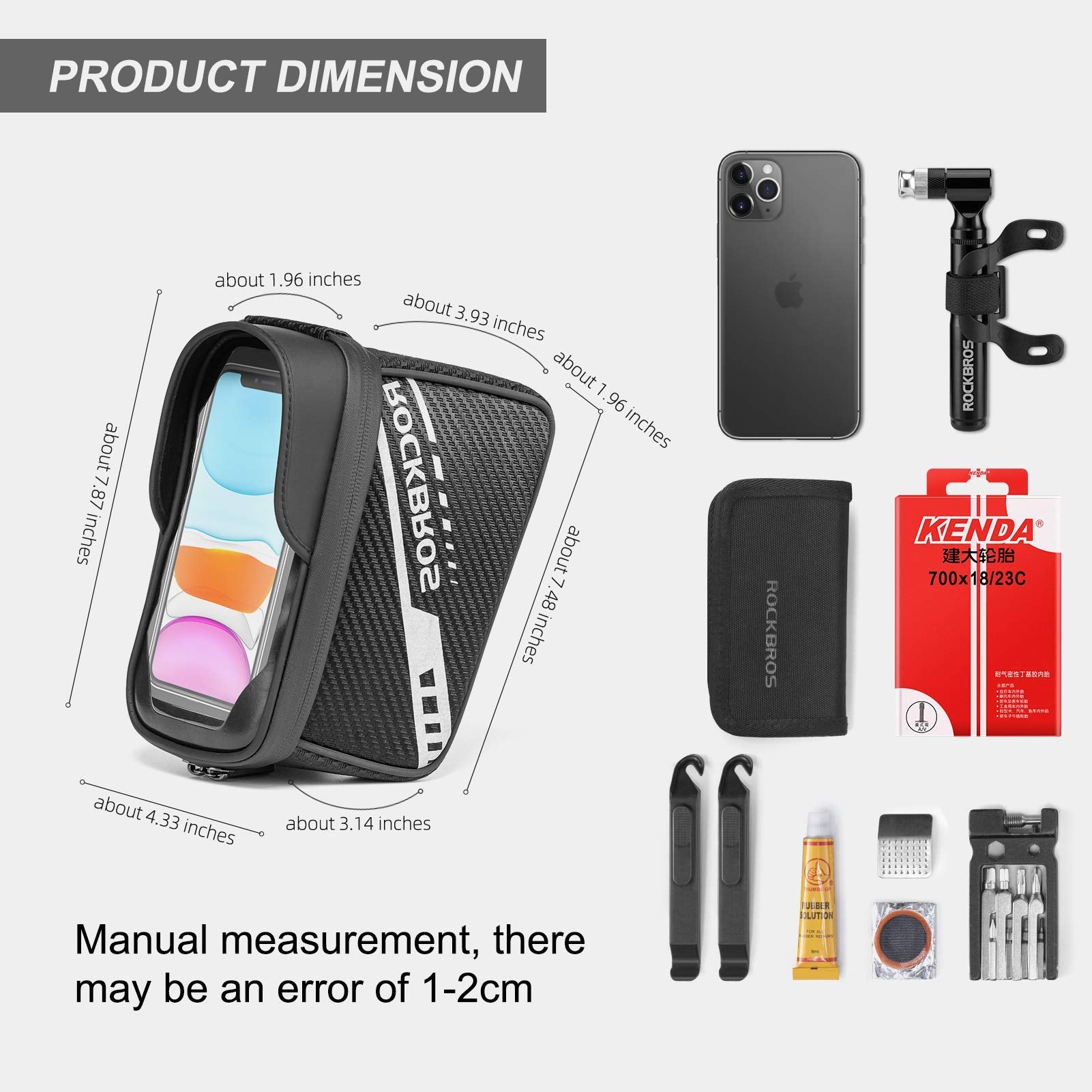 Bike Phone Frame Bag for Large Smartphones