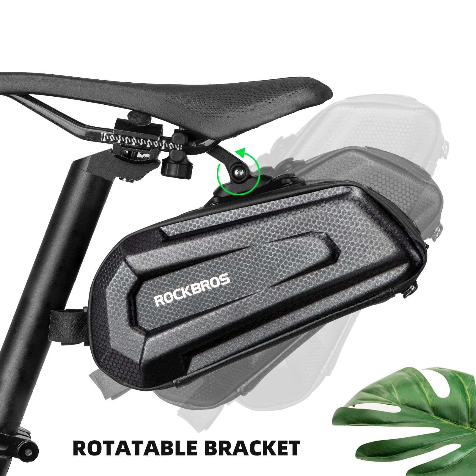 ROCKBROS Bike Bicycle 1.7L Saddle Seat Bag 3D Hard Shell with Silver Reflective Strip - ROCKBROS