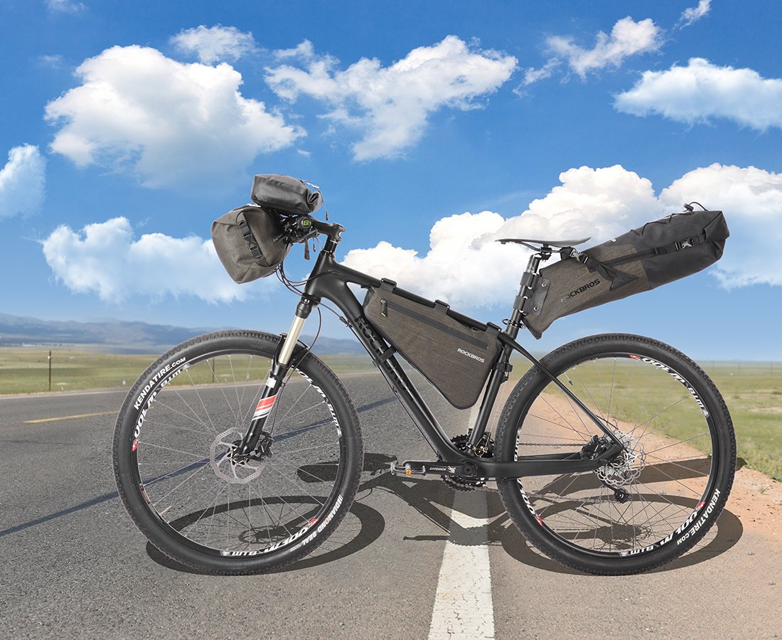 ROCKBROS 12L-20L Waterproof Bikepacking Handlebar Bags with 2 Dry Packs for Bikes