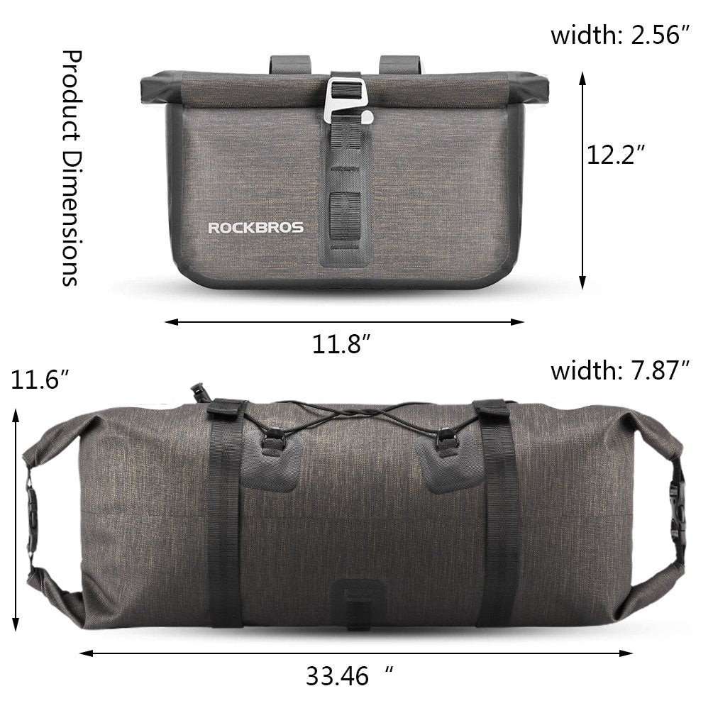ROCKBROS 12L-20L Waterproof Bikepacking Handlebar Bags with 2 Dry Packs for Bikes