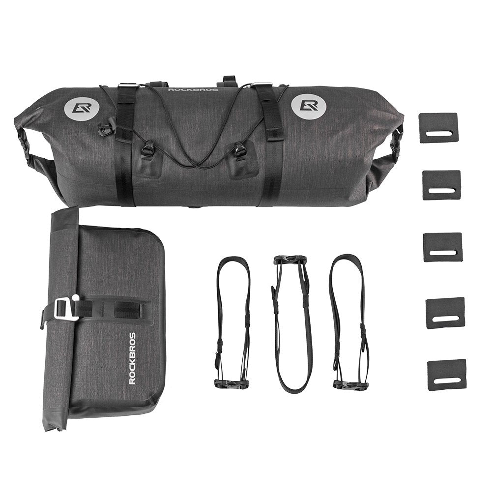 ROCKBROS 12L-20L Waterproof Bikepacking Handlebar Bags with 2 Dry Packs for Bikes