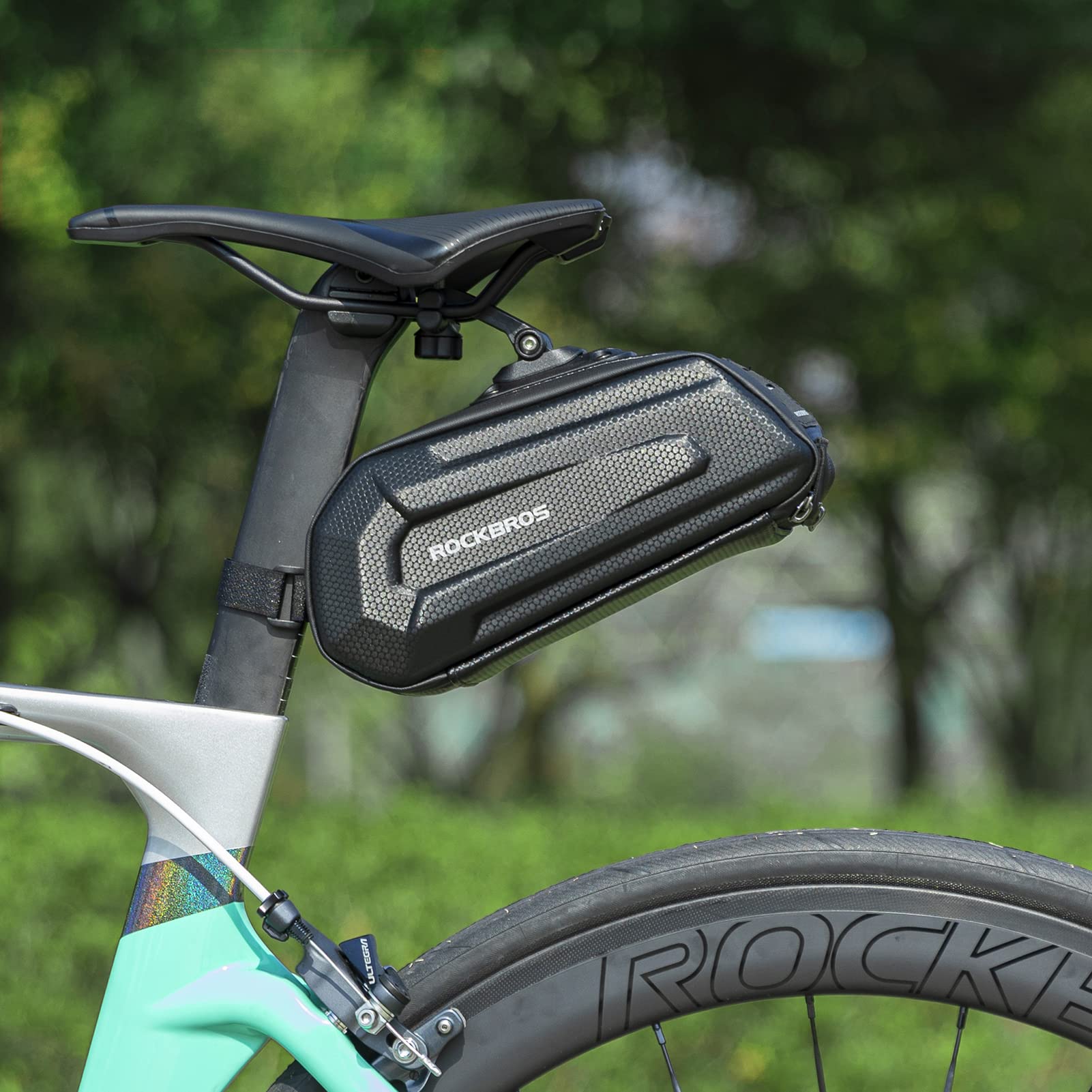 ROCKBROS Bike Bicycle 1.7L Saddle Seat Bag 3D Hard Shell with Silver Reflective Strip - ROCKBROS