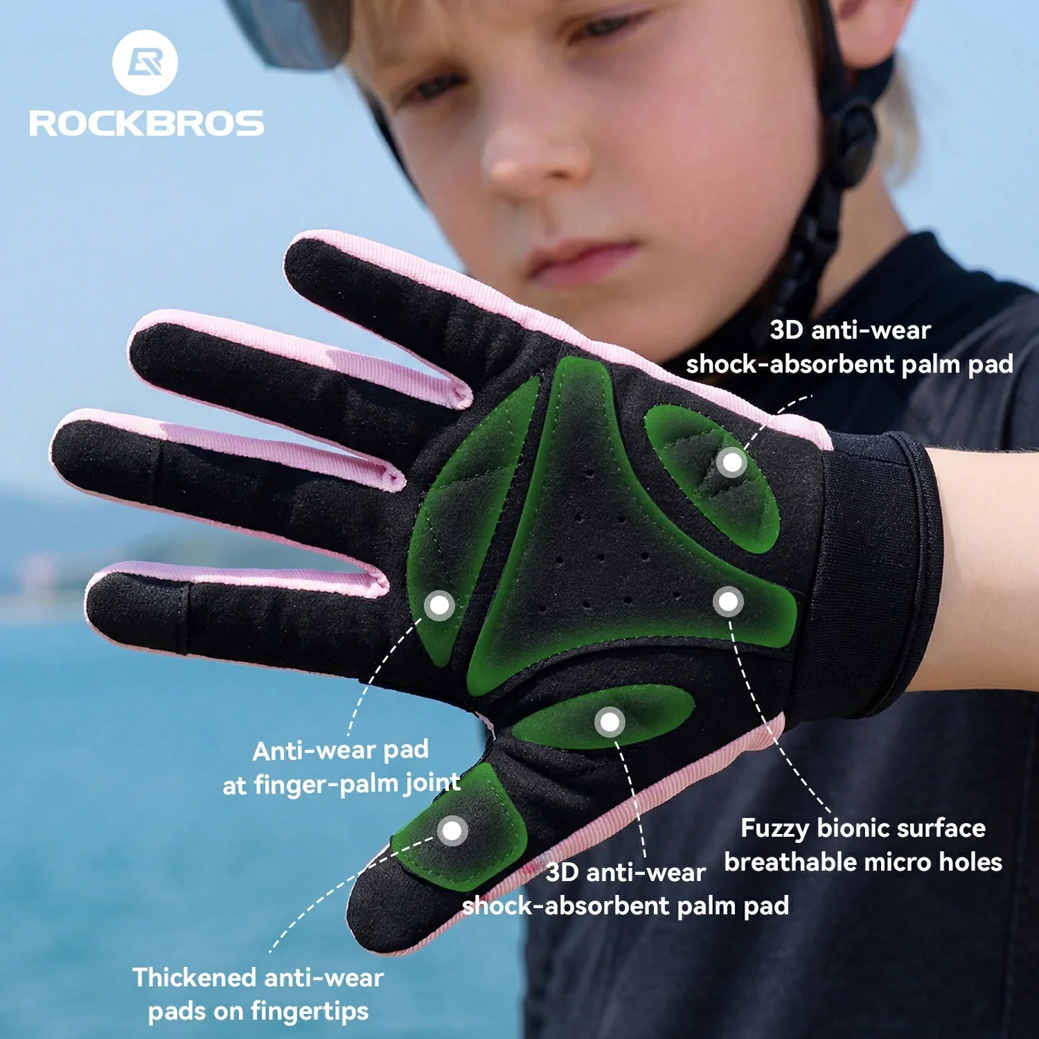Kids Full Finger Gloves with Hard Shell Protection