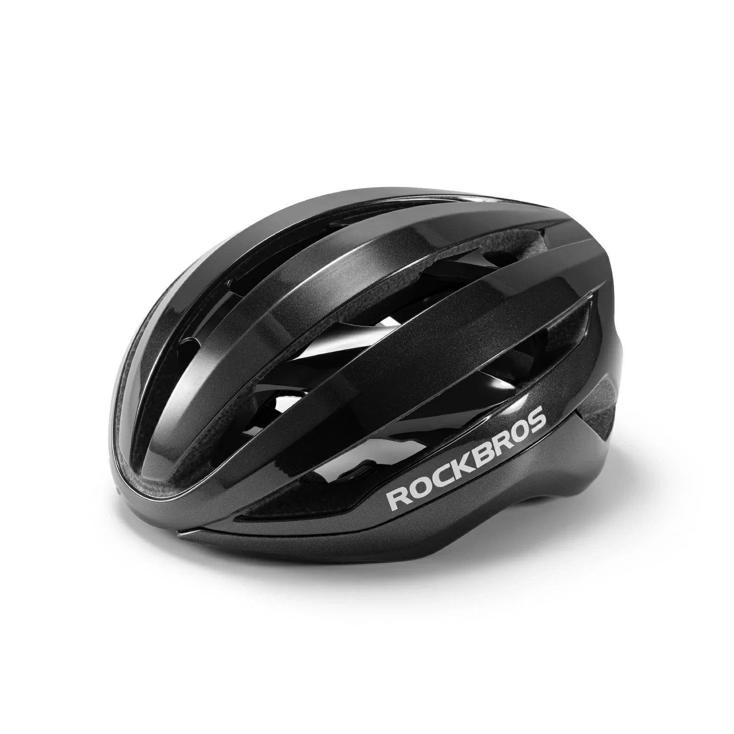 Black helmet with 'RockBros' branding on a white background #Color_Black