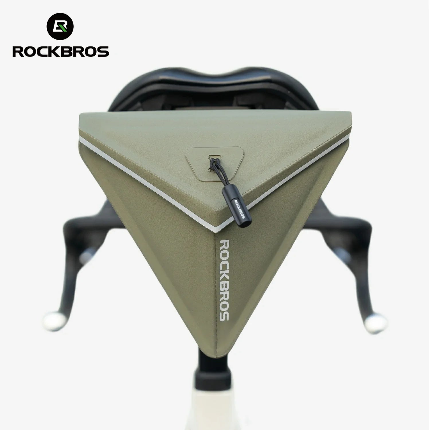 Triangular green bag with 'RockBros' branding on a white background #Color_Green