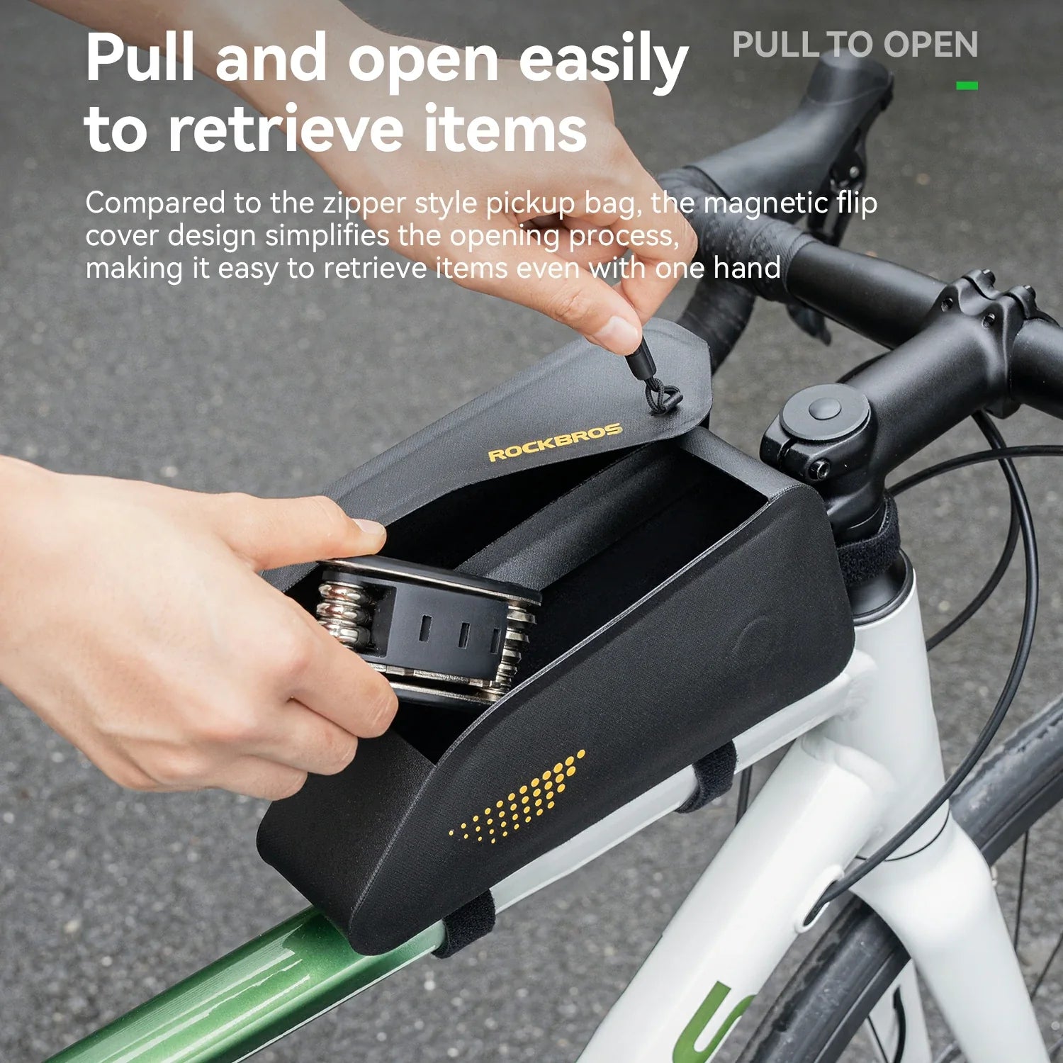 Magnetic Top Tube Bag 0.8L Water-Resistant Bike Frame Bag