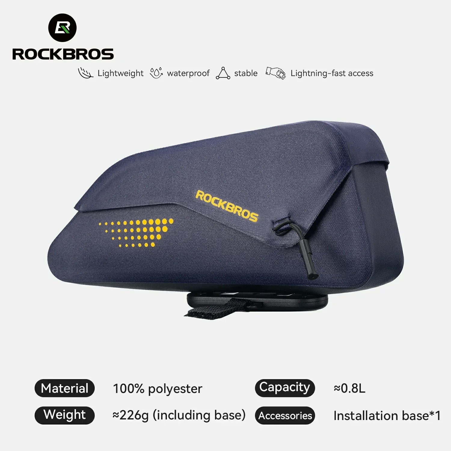 Magnetic Top Tube Bag Waterproof with Quick Access Mount For Gravel Bike