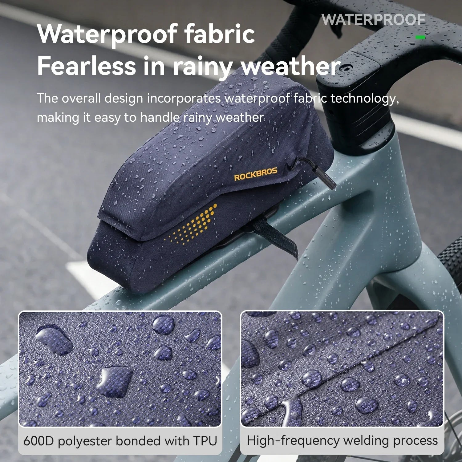 Magnetic Top Tube Bag Waterproof with Quick Access Mount For Gravel Bike