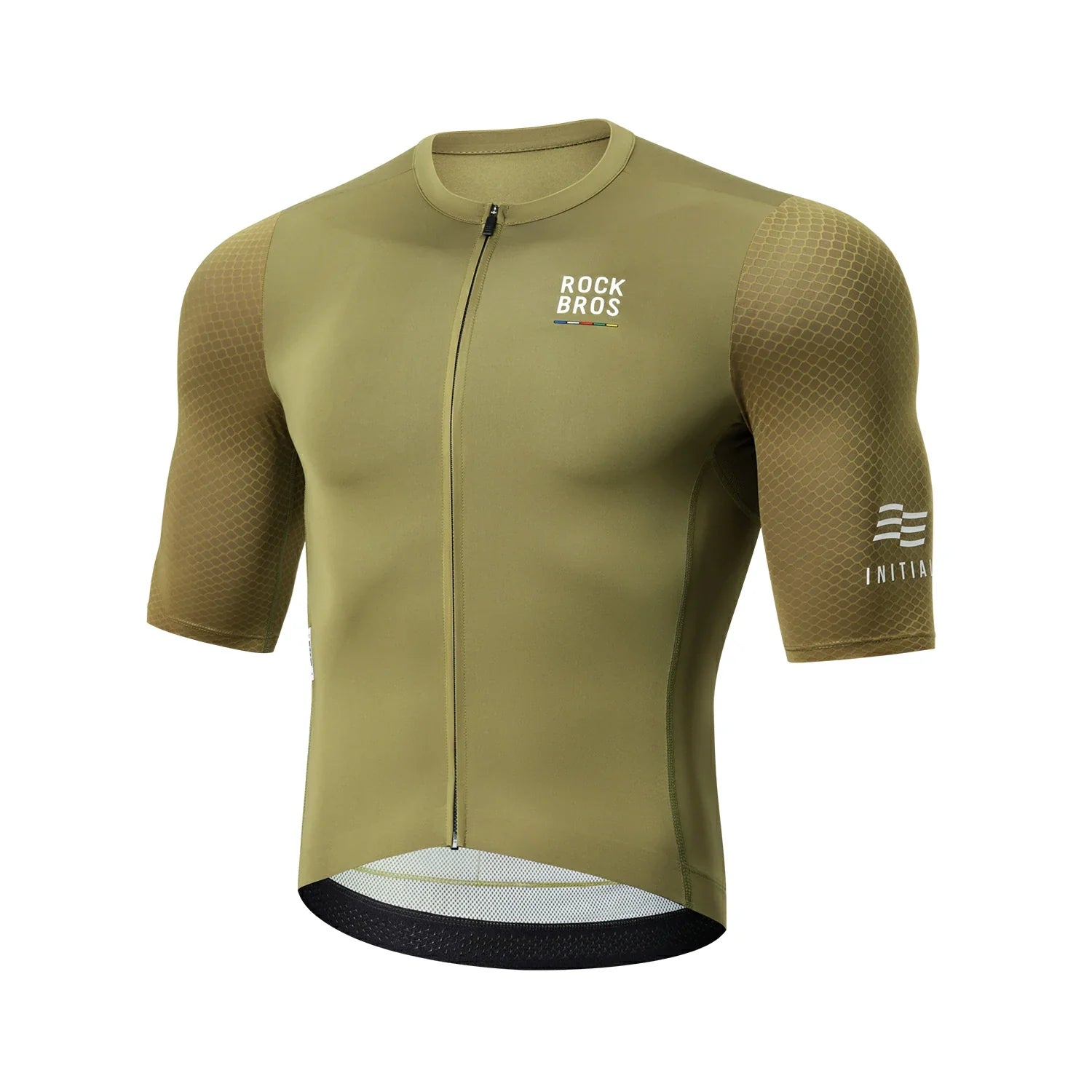 Men's short sleeve cycling jersey in green with breathable stretch fabric #Color_Green