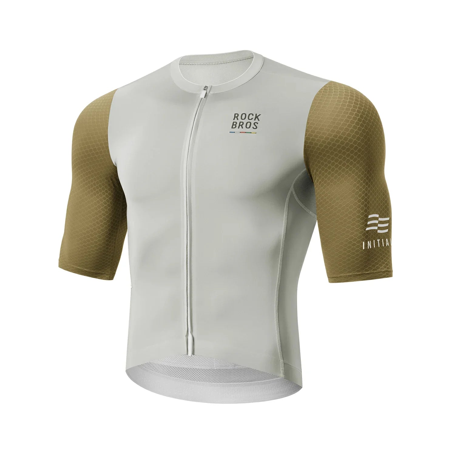 Lightweight men's road cycling jersey with three rear pockets in gray #Color_Gray
