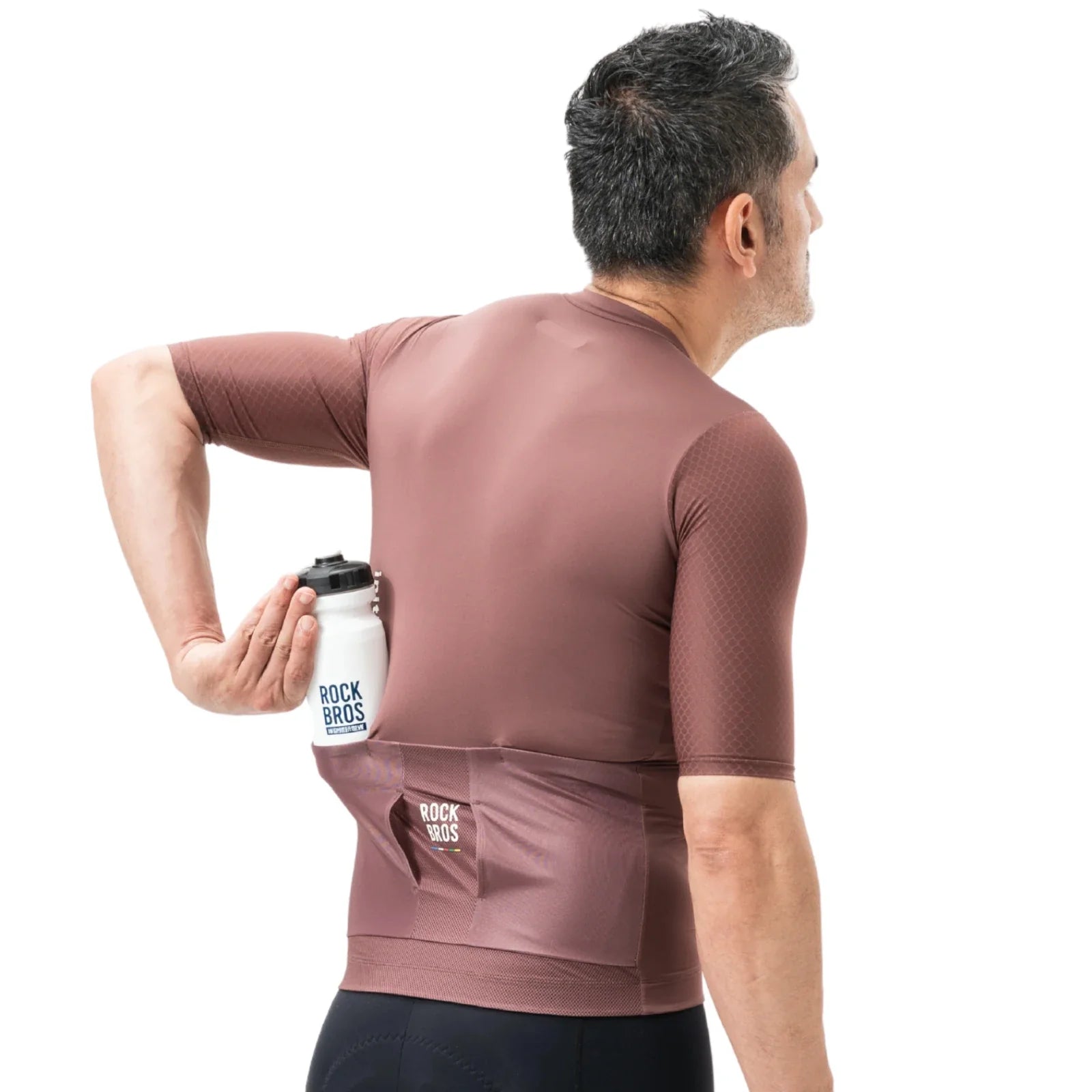 Performance cycling jersey for summer road rides in mocha brown #Color_Mocha Brown