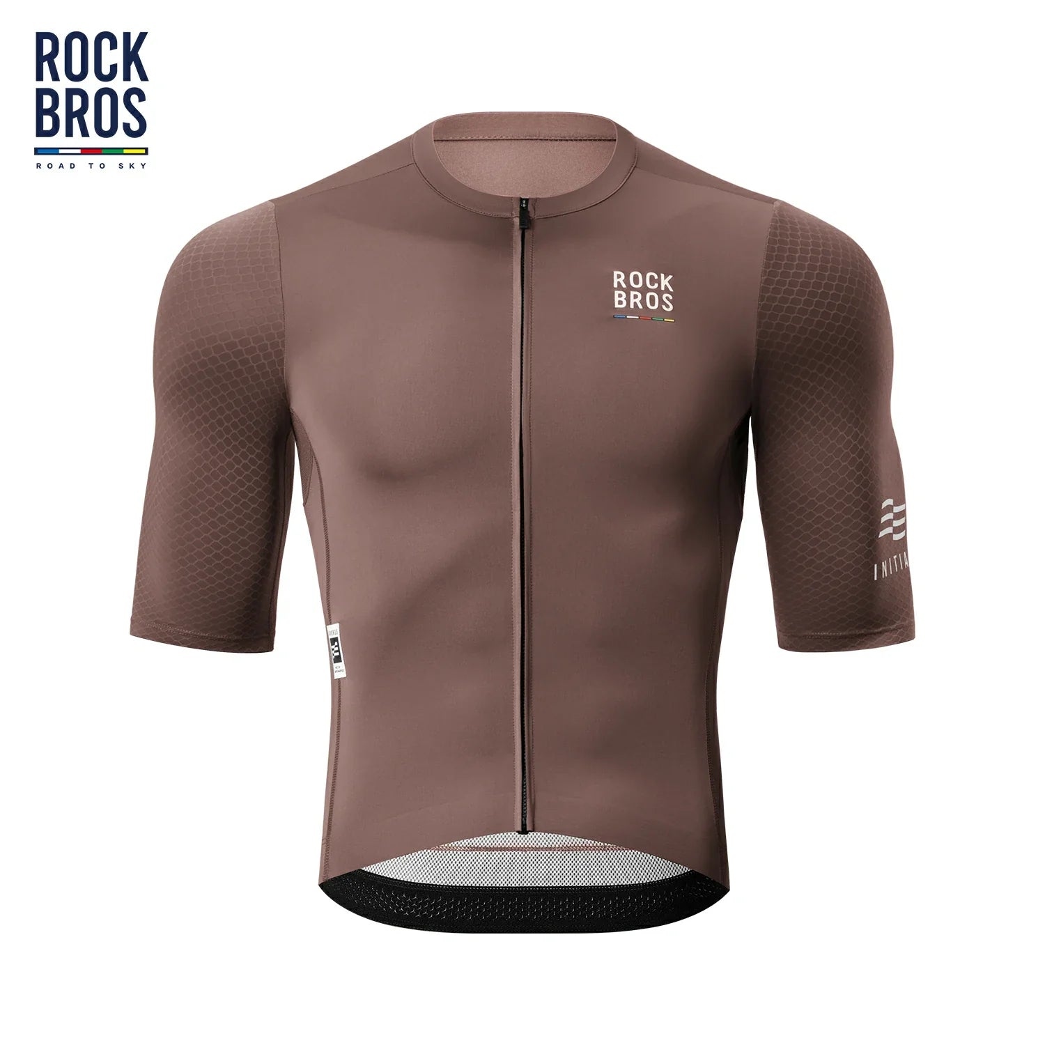 Lightweight men's road cycling jersey with three rear pockets in mocha brown #Color_Mocha Brown