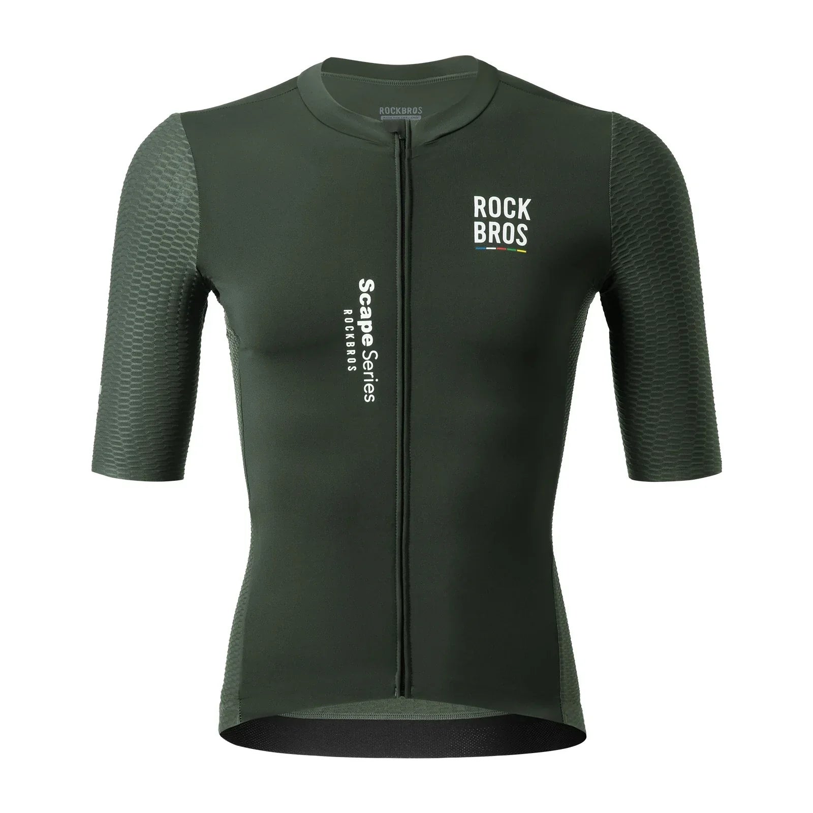 ROCKBROS mens cycling jersey short sleeve dark sage green