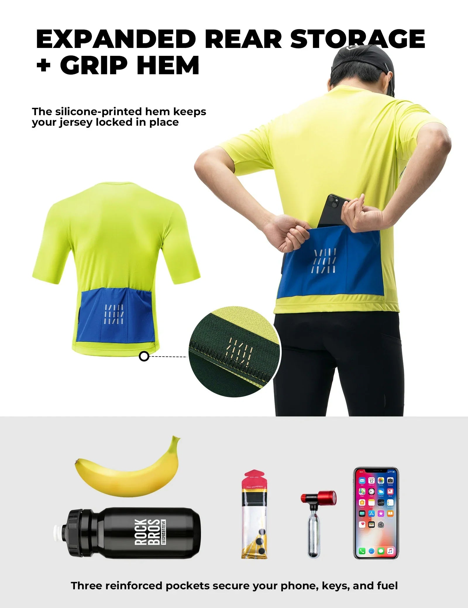 ROCKBROS mens short sleeve cycling jersey half zip