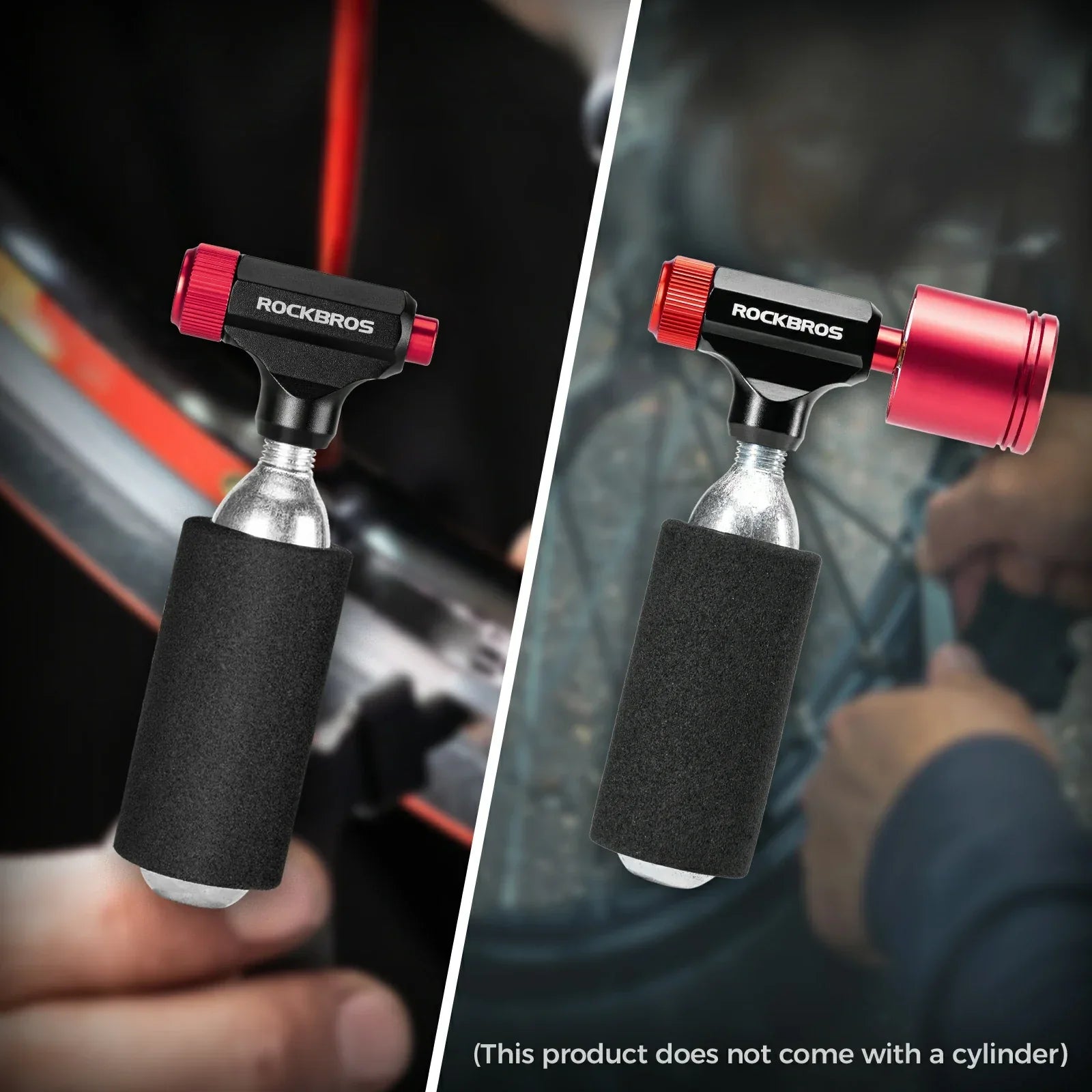 ROCKBROS mini bicycle pump with barometer Presta & Schrader valve