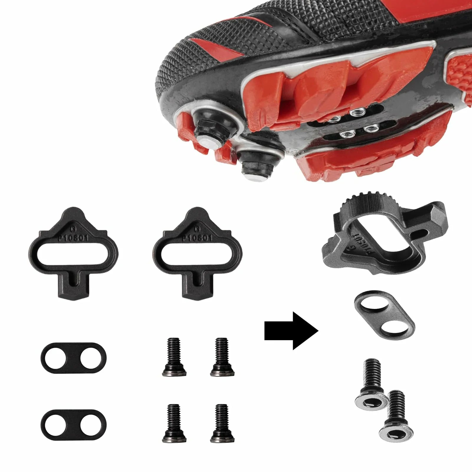 Tool with attachments and screws on a white background