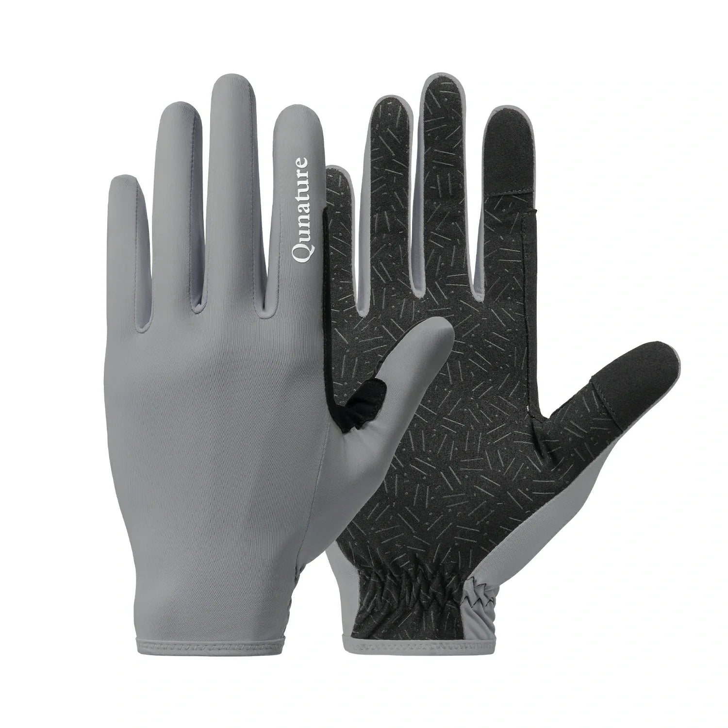 UPF 50+ sun protection gloves for cycling #Color_Dark Gray