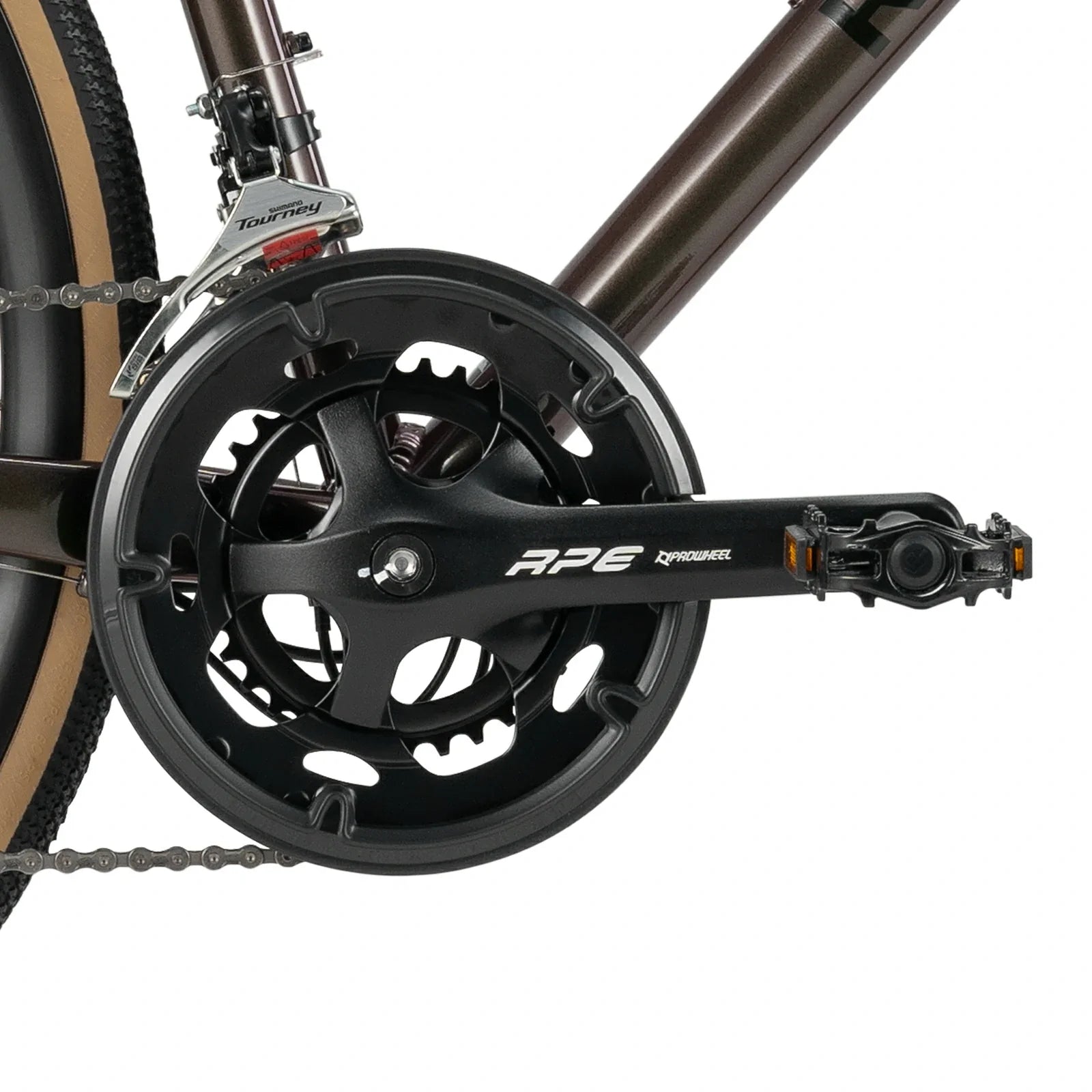 p2e-road-bike-brown-crankset #color_brown