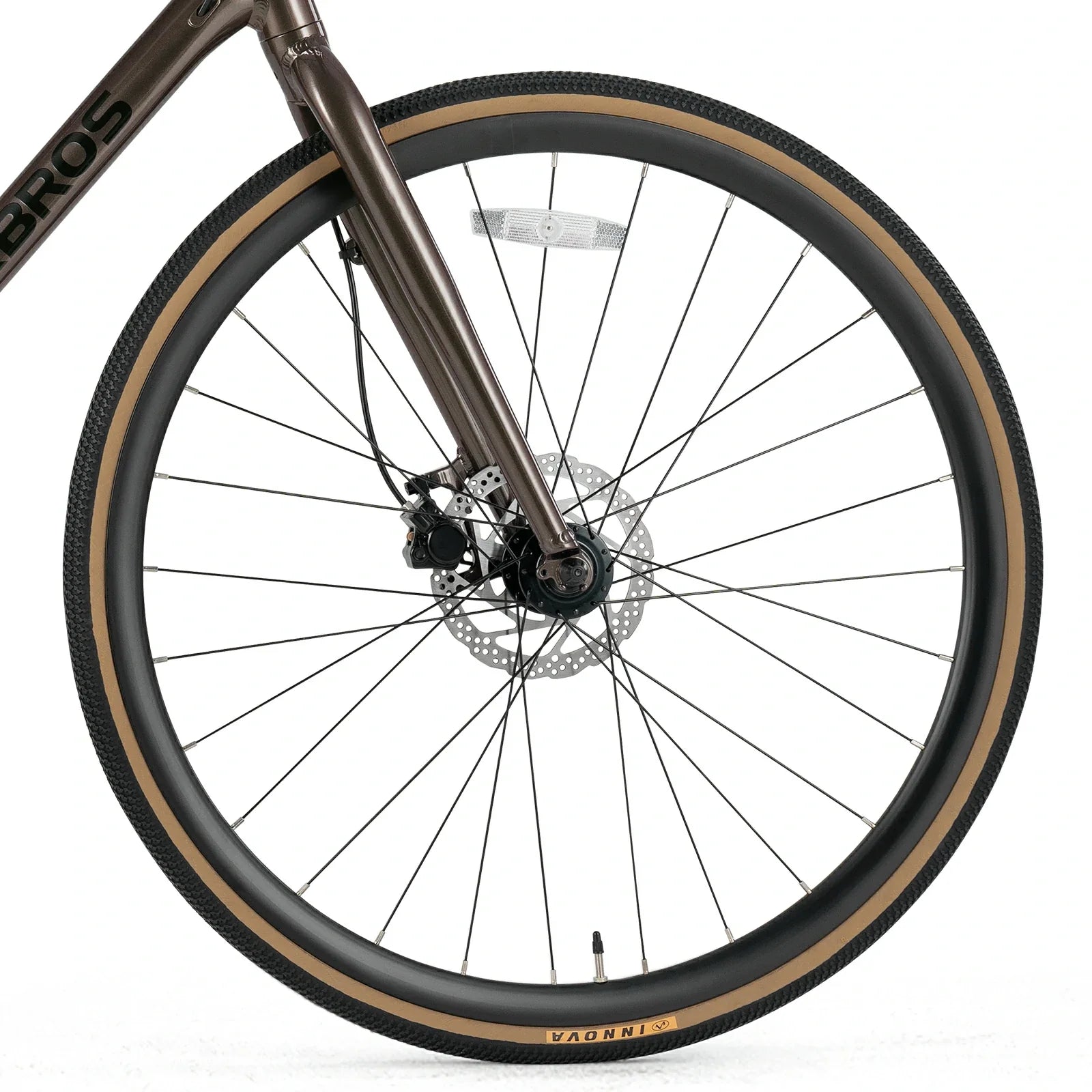 p2e-road-bike-brown-front-wheel #color_brown
