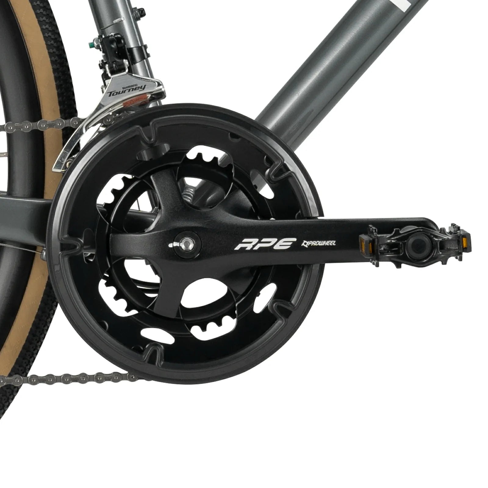 p2e-road-bike-gray-crankset #color_grey